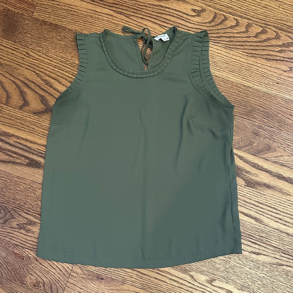 J. Crew Factory Green Sleeveless Blouse